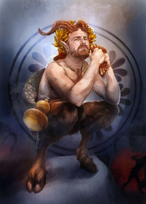 Male Satyr, Satyr Character, Dnd Satyr Character Art, Faun Satyr Male, Satyr Portrait, Game Character, Zelda Characters, Fictional Characters, Art