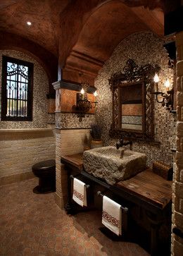 Bath Photos Design Ideas, Pictures, Remodel, and Decor - page 8 Drømme Bad, Tuscan Bathroom, Mediterranean Bathroom, Background Inspiration, Mediterranean Style Home, Bathroom Model, Mediterranean Decor, Rustic Bathrooms, Tuscan Decorating