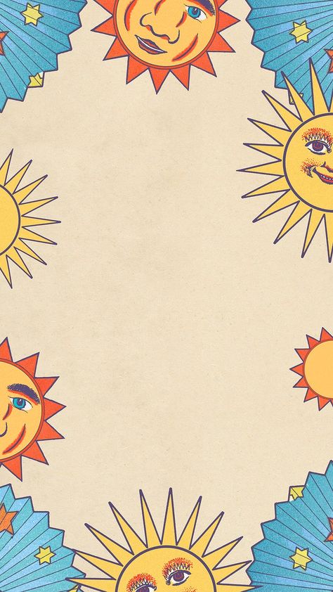 Sun And Moon Wallpaper, Sun Background, Journal Prints, Vintage Celestial, Artsy Background, Best Wallpaper Hd, Sun Moon And Stars, Instagram Photo Frame, Celestial Sun