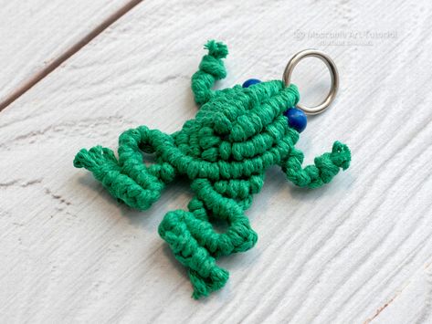 Macrame Frog Tutorial, Macrame Frog, Frog Tutorial, Frog Keychain, Keychain Tutorial, Keychain Macrame, Macrame Tutorials, Macrame Owl, Macrame Keychain