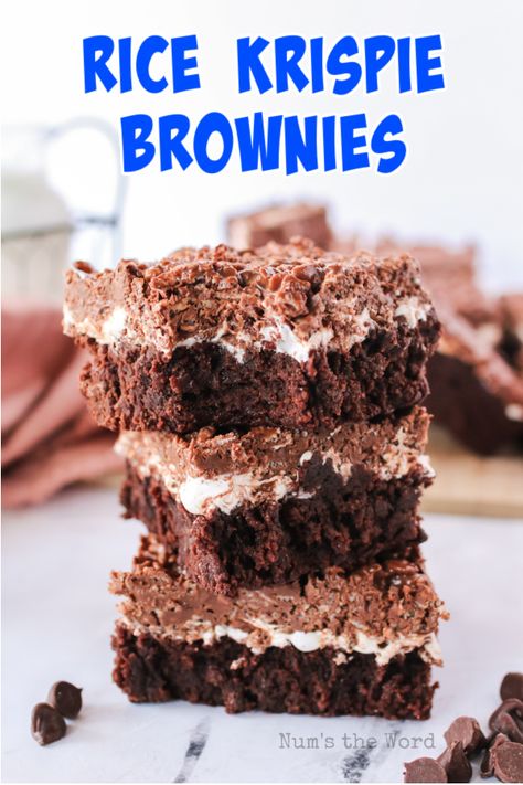 Rice Krispie Brownies, Chocolate Rice Krispie Cakes, Brownie Icing, Chocolate Rice Crispy, Rice Crispy Bars, Peanut Butter Brownies Recipe, Peanut Butter Rice Krispie Treats, Peanut Butter Rice Krispies, Chocolate Rice Krispies