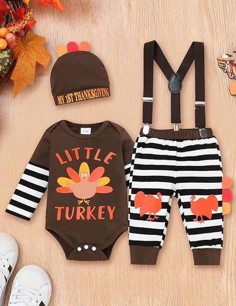 Perdeca My First Thanksgiving Baby Boy Outfit Turkey Romper Suspender Pants Gobble Hat Thanksgiving Baby Boy Outfit My First Thanksgiving, Thanksgiving Pictures, Thanksgiving Baby, First Thanksgiving, Suspender Pants, Pant Sets, Thanksgiving Outfit, Baby Boy Outfits, Little One