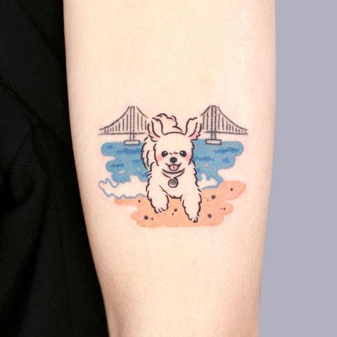 fineline dog tattoo Beach Tattoo, Dog Tattoo, Endless Summer, Beach Themes, Tattoo Designs, Things To Come, Tattoos, Dogs