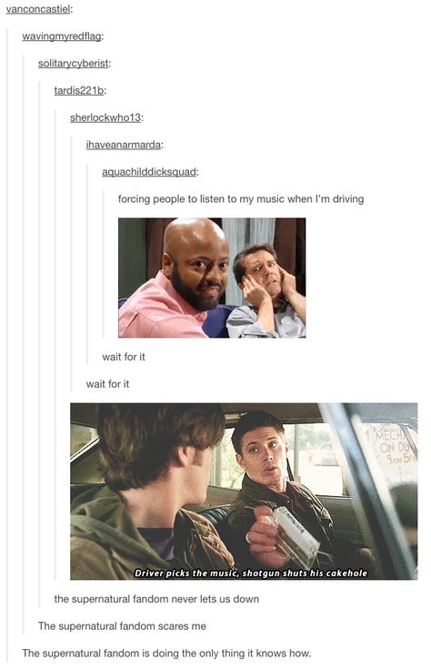 18 Tumblr Posts That Prove The Supernatural Fandom Is Everywhere Sayings About Family, Funny Supernatural, Supernatural Bloopers, Supernatural Tumblr, Spn Memes, Supernatural Tattoo, Supernatural Imagines, Supernatural Wallpaper, Supernatural Quotes