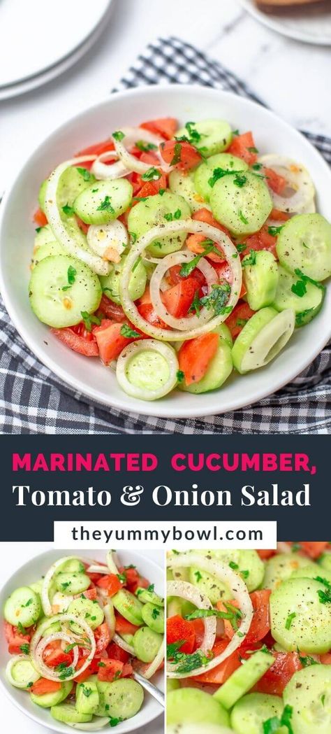 Marinated Cucumbers Onions And Tomatoes Vinegar, Cucumber Tomato Vinegar Salad, Cucumber Tomato Onion Salad Vinegar, Tomato Cucumber And Onion Salad Vinegar, Easy Summer Salads Simple, Cucumber And Tomato Salad With Vinegar, Cucumber Tomato And Onion Salad, Cucumber And Onion Salad, Light Salads