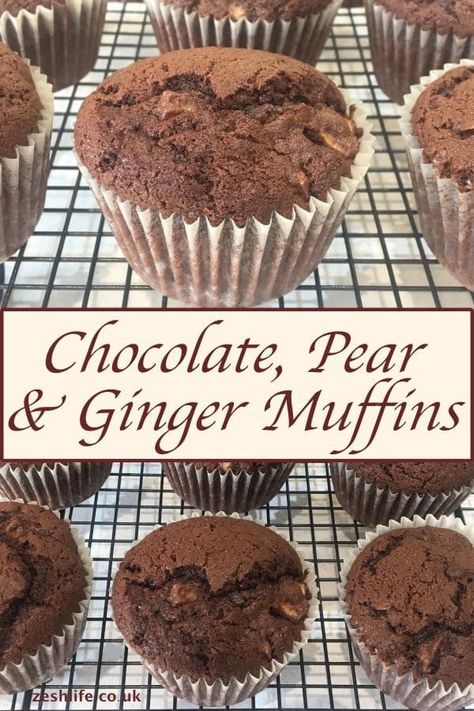 Reduced Sugar Cookies, Moist Chocolate Muffins, Vegetable Cakes, Ginger Muffins, Vegetable Cake, Pear Ginger, Uk Recipes, Ginger Cookies, Chocolate Muffins