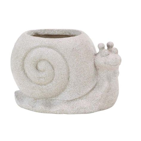 Dimensions: 10L x 16W x 11H in.. Constructed of clay. Choose from available finishes. Charming snail shape. Indoor or outdoor use. The DecMode 11 in. Farmhouse Fiber Clay Snail Planter is a fun way to add charm to any garden space. This adorable snail-shaped planter boasts fiber clay construction in your choice of available color. Add your favorite flowers or plant to bring its charming look anywhere you please. Size: One Size. Color: White. Gender: female - 40488. Snail Clay, Snail Planter, Clay Statue, Grey Farmhouse, Clay Monsters, Cedar Planters, Hanger Stand, Cosmoliving By Cosmopolitan, Clay Planters