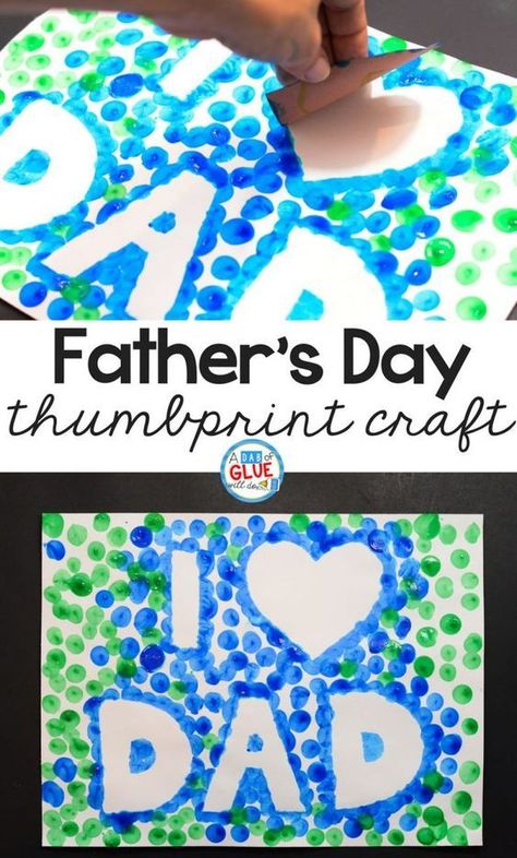 Fast, creative, personalized gift for dad!  Great Father's Day present that is handmade.  Perfect for kids, preschool, or daycare.  Make with dot markers or finger prints! Father's Day Art, Windsock Craft, Thumbprint Crafts, Kids Fathers Day Crafts, Diy Father's Day Crafts, I Love Dad, Fathers Day Art, Father's Day Activities, Aktiviti Kanak-kanak