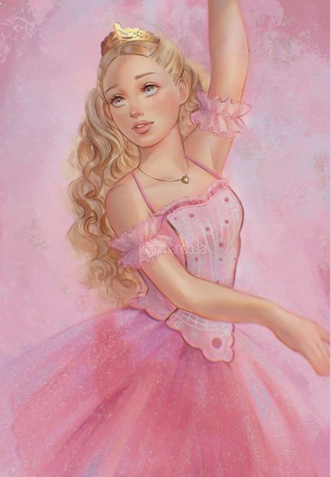 Sugarplum Princess, Barbie Nutcracker, Barbie Tattoo, Barbie Drawing, 12 Dancing Princesses, Procreate Illustration, Barbie Cartoon, Fashion Illustrations Techniques, Princess Alice