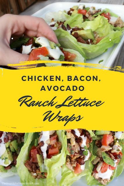 CHICKEN, BACON, AVOCADO RANCH LETTUCE WRAPS | My Delicious Recipes Chicken Bacon Avocado, Keto Ranch, Salat Wraps, Ranch Recipes, Meal Plan Keto, Paleo Meal Prep, Ranch Salad, Keto Dinner Recipes, Avocado Ranch