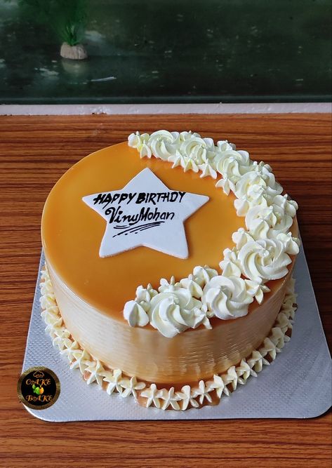 Simple Butterscotch Cake Design, Butterscotch Cake Designs, Butterscotch Cake Decoration, Butterscotch Cake, Unique Birthday Cakes, Simple Cake Designs, Simple Cake, Cake Decorating Designs, Unique Birthday