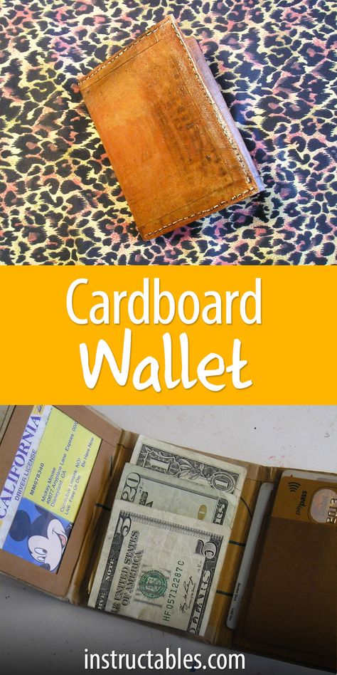 In a pinch and need an emergency wallet? Make one out of cardboard! Diy Wallet Paper, Wallet Pattern Free, Classroom Economy, Wallet Craft, Checkbook Covers, Diy Wallet, Wallet Pattern, Origami Tutorial, Diy Cardboard