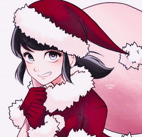 Marinette Pfp Fanart, Miraculous Christmas Fanart, Christmas Miraculous, Pfp Miraculous, Anime Christmas Pfp, Miraculous Ladybug Pfp, Mlb Pfp, Christmas Anime Matching Pfp, Miraculous Christmas