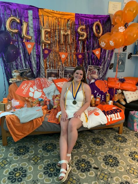 Clemson Graduation Party, Clemson Party, University Party, Bed Party, Clemson University, Graduation Ideas, Senior Year, Graduation Party, Party Decor