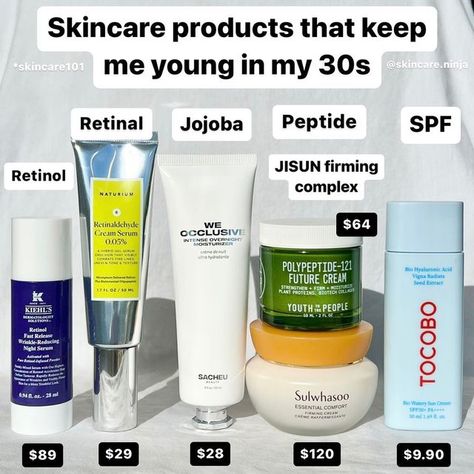 🐼 Kin W (Jay) 🇺🇸 on Instagram: "Have you tried any of these? In summary, looking young at 30-60+ can be very expensive lol. That’s okay because we all want to look our best at every age. My advice? Work hard & become successful & buy anything you want ;P Affordable skincare products work, but luxury skincare is an EXPERIENCE. . Products used: @kiehls Micro-Dose Anti-Aging Retinol Serum with Ceramides and Peptide @naturiumskin Retinaldehyde Cream Serum 0.05% @sacheubeauty We Occlusive Intensiv Retinaldehyde Products, Affordable Skincare Products, Affordable Skincare, Face Skin Care Routine, Routine Aesthetic, Japanese Skincare, Become Successful, Korean Skincare Routine, Care Aesthetic