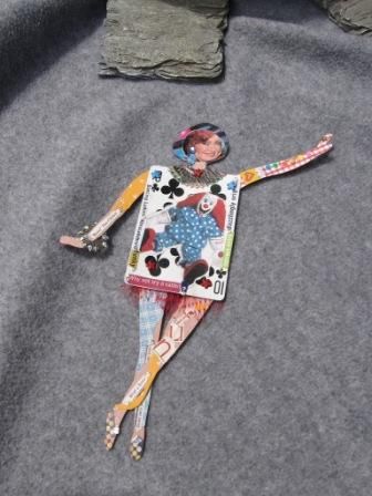 Playing Card Crafts, Collage Fodder, A Playing Card, Paper Doll Craft, Assemblage Art Dolls, Ideas Journal, Playing Cards Art, Art Trading Cards, Handcrafted Dolls