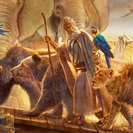 Noah and animals Good Shepard, Bible Heroes, Bible Cards, Jesus Christ Painting, Bible Stories For Kids, Bible Images, Bible Illustrations, Bible Coloring Pages, Bible Characters