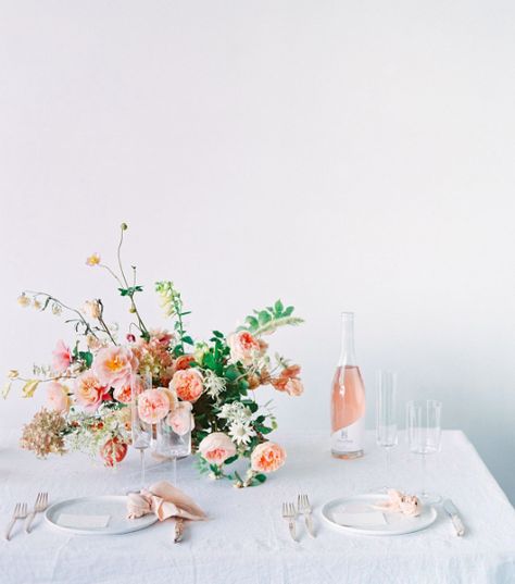 Blush Centerpiece, Summer Flower Arrangements, Table Arrangements Wedding, Spring Bridal Shower, Tablescape Inspiration, Spring Wedding Flowers, Peach Wedding, Wedding Arrangements, Wedding Table Settings