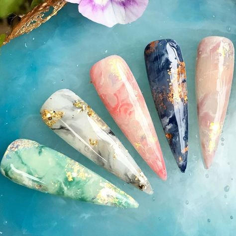 Nails Trend, Nail Foil, Marble Nail, Foil Stickers, Galaxy Nails, Gem Nails, Trendy Nail Design, Foil Nails, Marble Nails