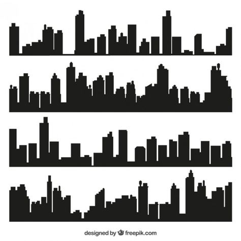 City skylines Free Vector Skyline Image, Cityscape Silhouette, Skyline Drawing, Building Silhouette, City Skyline Silhouette, Silhouette Drawing, Minimal Architecture, City Skylines, Skyline Silhouette