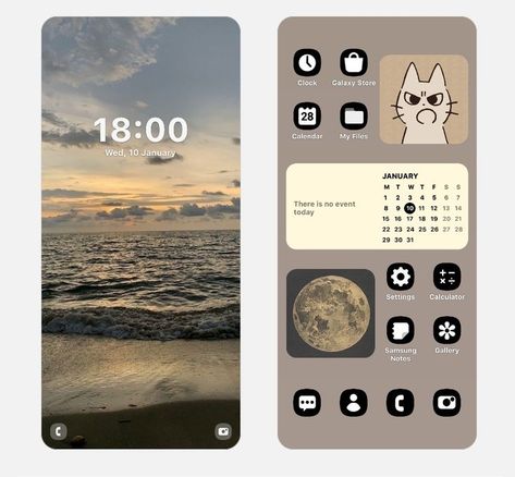 Samsung Setup Homescreen, Homescreen Layout Ideas Aesthetic, Phone Setup Ideas Aesthetic, Phone Aesthetic Android, Phone Layout Ideas Android, Samsung Setup, Homescreen Layout Android, Android Homescreen Layout Ideas, Samsung Phone Layout