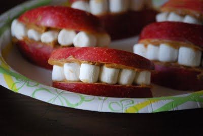 foods/ recipes Apple Smiles, Hillbilly Food, Apples And Peanut Butter, Hillbilly Party, Apple And Peanut Butter, Halloween Recipes, Kid Friendly Meals, Hot Dog Buns, Fall Recipes