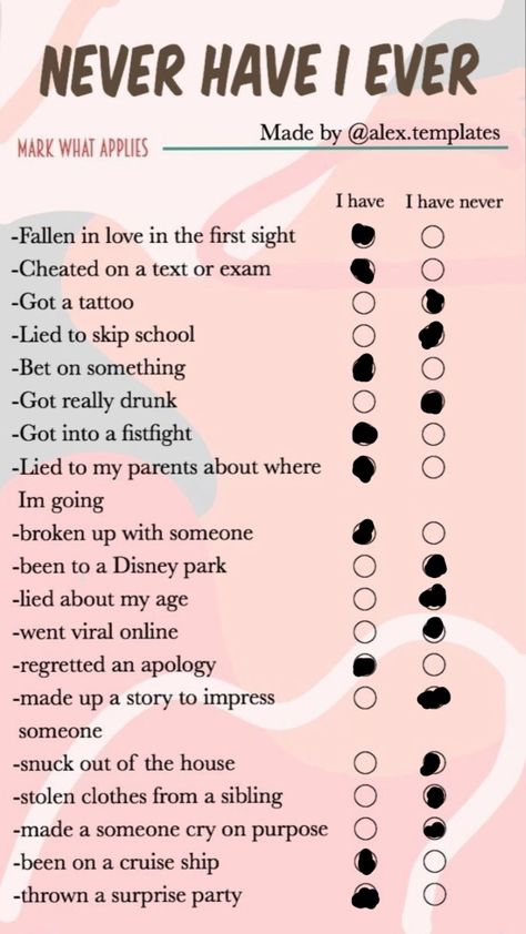 Never have i ever..... Never Have I Ever Questions Teenagers, Never Have I Ever Questions, Breaking Up With Someone, Skip School, Never Fall In Love, 19th Birthday, Never Have I Ever, To My Parents, Birthday Idea