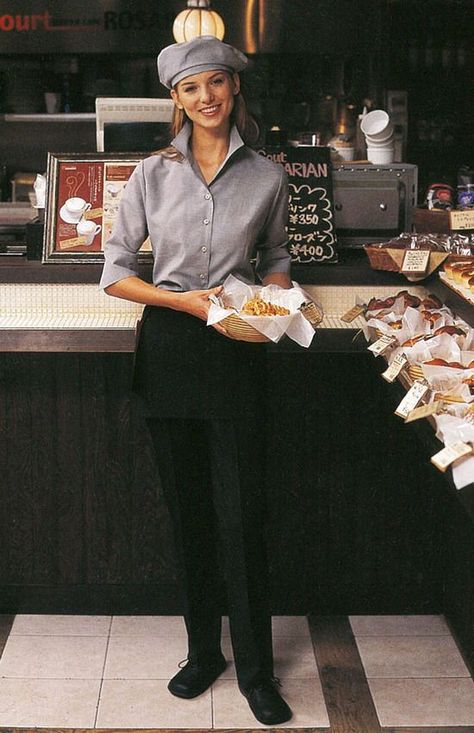 Cafe Uniform Ideas, Waitstaff Uniform, Barista Uniform, Cafe Uniform, American Uniform, Restaurant Aprons, Employee Uniform, Uniform Ideas, Restaurant Uniforms