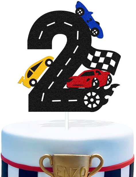 Amazon.com: Two Fast Cake Topper 2nd Race Car Driver Checkered Racing Themed for Kids Boy Girl Second Happy Birthday Party Supplies Black Glitter Double Sided: Toys & Games Two Fast Cake, Cars Theme Cake, Happy Birthday Nephew, Race Car Cakes, Car Cake Toppers, Happy Birthday Boy, 2nd Birthday Boys, Race Car Driver, Car Birthday Theme