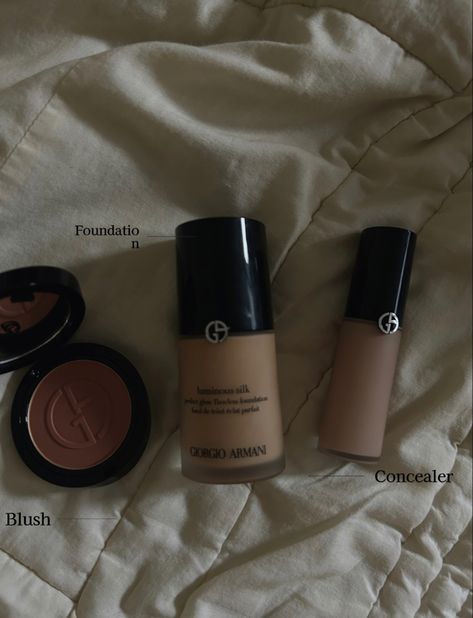 Aesthetic luxurious makeup. Giorgio Armani Beauty. Luminous silk foundation. Luminous silk concealer. Luminous silk blush. Giorgio Armani Concealer, Armani Beauty Aesthetic, Armani Concealer, Armani Blush, Giorgio Armani Makeup, Luxurious Makeup, Armani Makeup, Giorgio Armani Beauty, Luminous Silk Foundation