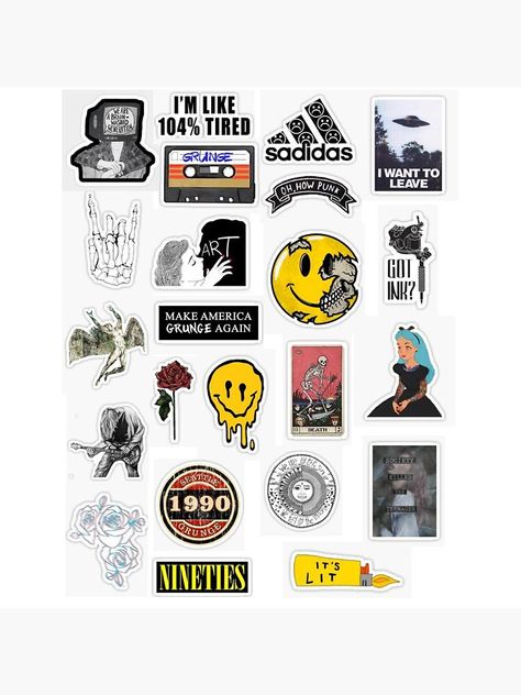 Grunge Stickers, 90s Stickers, 80s Aesthetic Wallpaper, 80s Grunge, Iphone Stickers, Stickers Aesthetic, Iphone Case Stickers, Tumblr Stickers, Grunge 90s