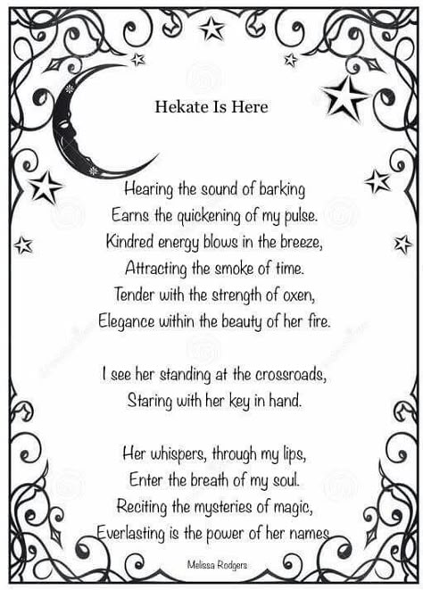 Hecate Poem Hecate Tattoo Symbols, Goddess Hekate, Night Poem, Goddess Hecate, Goddess Magick, Hecate Goddess, Wiccan Magic, Witch Spirituality, Grimoire Book