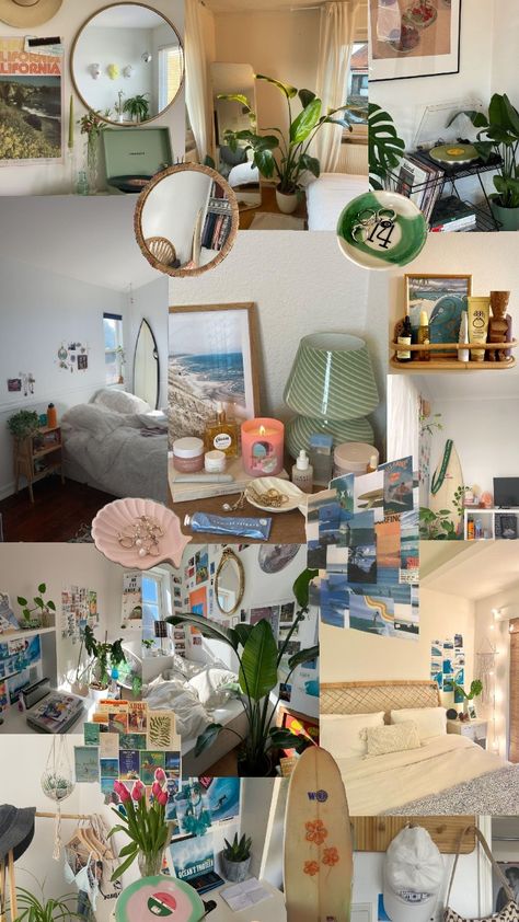 room inspo #bedroom #beachy #music #pretty #surf #plants Room Inspo Bedroom, Cluttered Bedroom, Summer Room, Dressing Rooms, Bedroom Desk, Beach Bedroom, Summer Mood, Room Idea, Stylish Bedroom