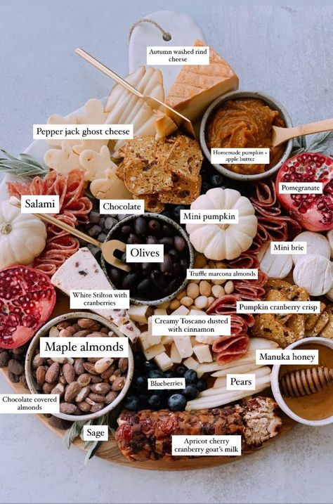 How to Make an Autumn Charcuterie Board with Trader Joe's Fall Items - Melissa's Healthy Kitchen Fall Dinner Party Recipes, Fall Dinner Party Menu Ideas, Autumn Charcuterie Board, Autumn Charcuterie, Fall Cheese Boards, Dessert Boards, Snack Boards, Fall Appetizers, Food Boards