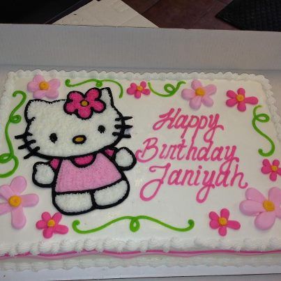 Hand drawn hello kitty cake Hello Kitty Birthday Sheet Cake, Hello Kitty Rectangle Cake Design, Hello Kitty Birthday Cake Rectangle, Hello Kitty Rectangle Cake, Hello Kitty Sheet Cake Ideas, Hello Kitty Birthday Cake Simple, Hello Kitty Cake Square, Hello Kitty Cookie Cake, Hello Kitty Cakes Ideas