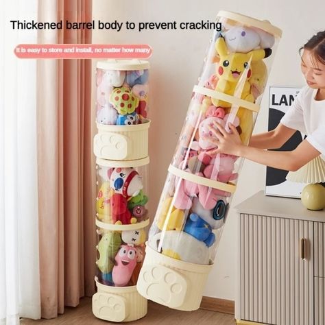 Just found this amazing item on AliExpress. Check it out! €73,97 | Cylindrical Plush Toy Storage Bucket with Lid Transparent Storage Bucket Plush Doll Storage Bucket Storing Stuffed Animals, Doll Organization, Toys Organizer, Childrens Dolls, Childrens Toy Storage, Doll Storage, Toy Display, Playroom Organization, Toy Storage Boxes