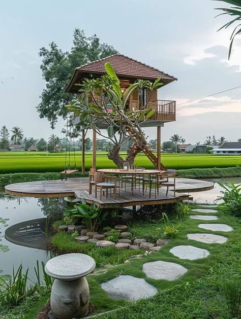 Oasis Design, Resort Design Plan, House Structure Design, Philippine Houses, Tropical House Design, Fairy Tree Houses, Bamboo House Design, Small Villa, Resort Architecture