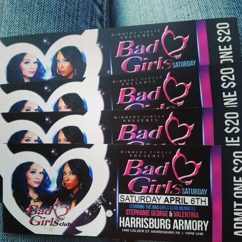 Party Theme Ideas For 20th Birthday, Bad Girls Club Theme Party, Caresha Please Theme Party, Bad Girls Club Logo, Listening Party Ideas, Club Themed Birthday Party, Bnb Party, Bgc Aesthetic, Bachelorette Party Favor Bags