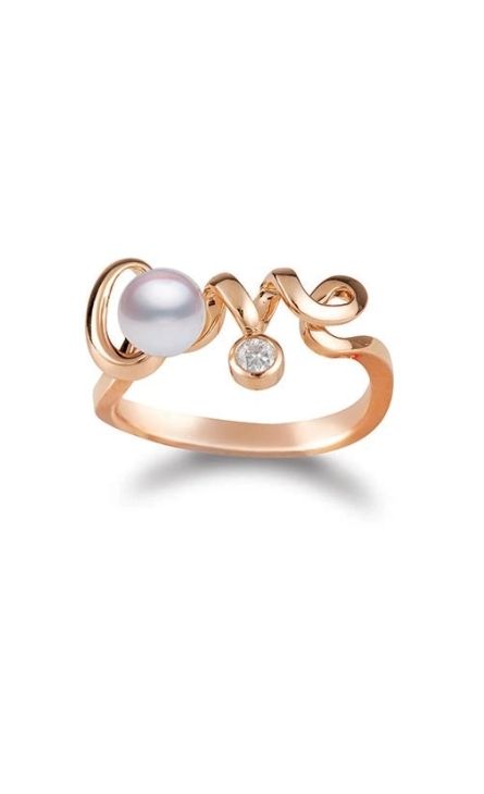 Diamond Ring in 18K Pink Gold Timeless Engagement Ring, Pearl And Diamond Ring, Handcrafted Rings, Perfect Ring, Cultured Pearls, Pink Gold, Handcrafted Jewelry, Ring Sets, Pink And Gold