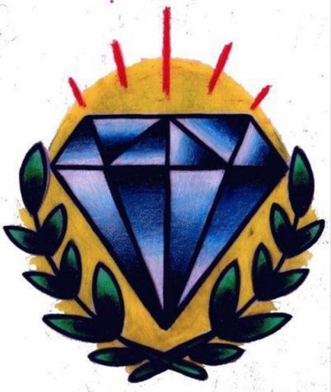 Traditional Diamond Tattoo, Tattoo Diamond, Old School Tattoos, Diamond Tattoo, Sailor Jerry Tattoos, Kunst Tattoos, Tattoo Old School, Diamond Tattoos, Old School Tattoo Designs