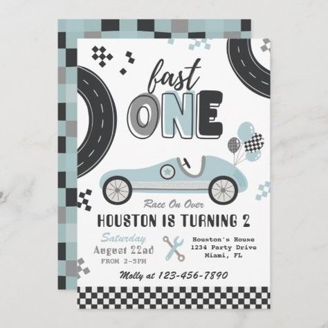 Vintage Race Car Party Invitation, Fast Two Theme, Two Fast Birthday Party Invitations, Two Fast Two Furious Birthday Invitations, 2 Fast Invitations, 2 Fast 2 Furious Birthday Party Invitation, Two Fast Party Invitations, 2 Fast Birthday Invitations, Two Fast Birthday Party Boy Invitation