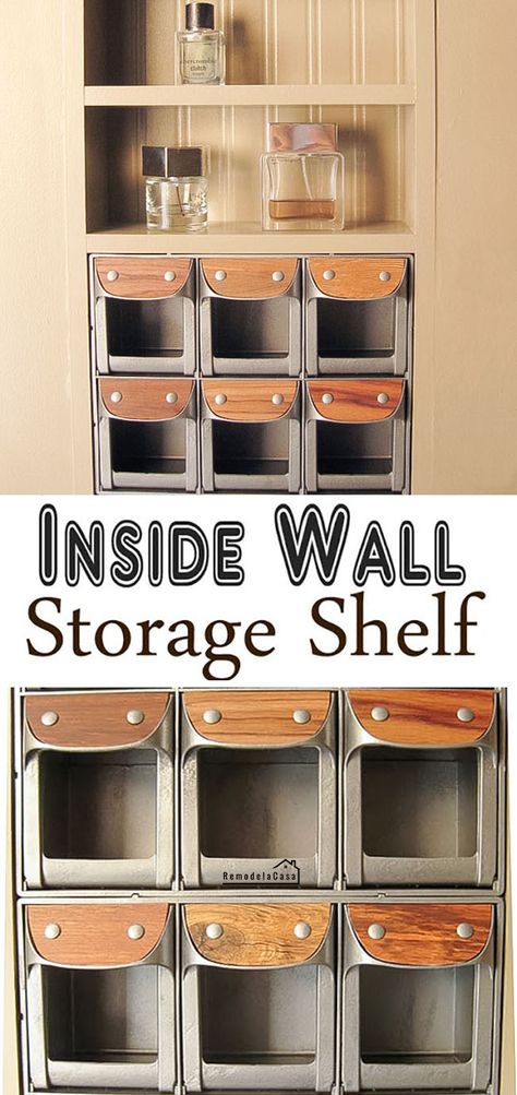 In Wall Storage Between Studs Kitchens, Between Studs Shoe Storage, Wall Stud Storage, Using Space Between Wall Studs, In Between Stud Storage, Between The Studs Storage Bathroom, Stud Wall Ideas, Between Studs Shelves, In Wall Storage Between Studs