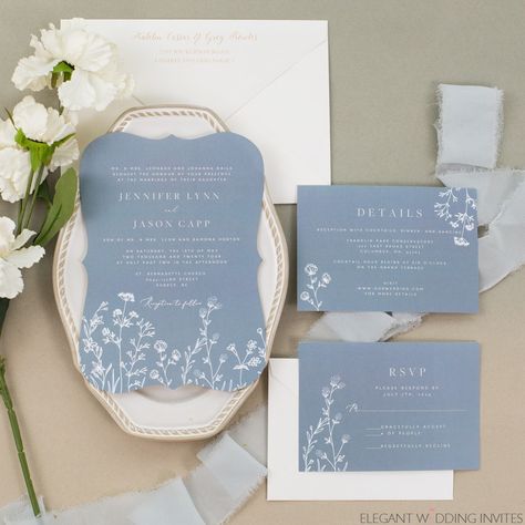 Modern Simple Wedding Invitations Blue, Layered Wedding Invitations, Velvet Wedding Invitations, Ivory Wedding Invitations, Wildflower Wedding Invitations, Spring Wedding Invitations, Glitter Wedding Invitations, Budget Friendly Wedding, Affordable Wedding Invitations