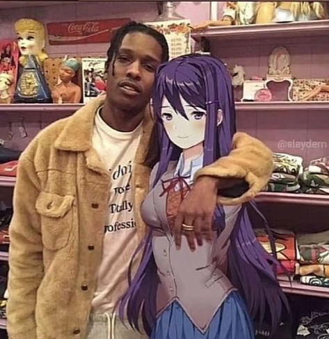 Celebrities With Anime Characters, Rapper And Anime, Gangsta Anime, Girl Money, Anime Rapper, Real Anime, 웃긴 사진, Anime Meme, Art Anime