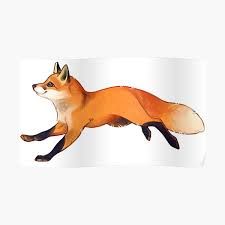 Running Fox Posters | Redbubble Running Fox Drawing, Fox Running Drawing, Fox Jumping Drawing, Fox Drawing Easy, Box Animals, Pablo Picasso Artwork, Running Drawing, Pablo Picasso Drawings, Fox Running