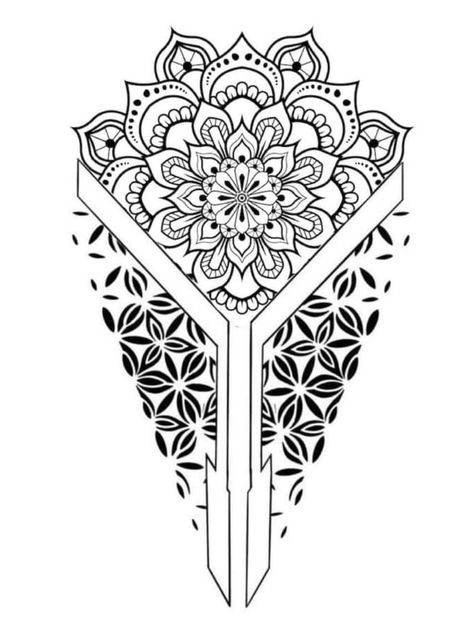 Geo Mandala Tattoo, Ataraxia Tattoo, Geometric Throat Tattoo, Tattoo Lettering Alphabet, Mandala Tattoo Sleeve, Geometric Mandala Tattoo, Geometric Sleeve Tattoo, Throat Tattoo, Ankle Tattoos For Women