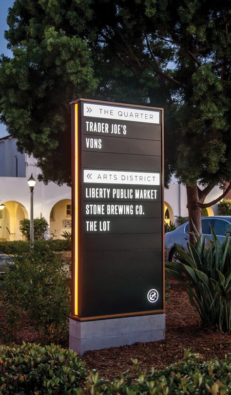 Liberty Station · RSM Design Rsm Design, Experiential Graphic Design, Streetscape Design, Food Logo Design Inspiration, Wayfinding Signage Design, California Outdoor, Wayfinding Signs, Retail Signage, Navigation Design