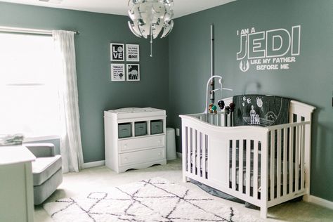 FEATURED NURSERY OF THE MONTH : Star Wars Nursery Starwars Nursery Boys, Star Wars Nursery Ideas, Starwars Nursery, Star Wars Baby Nursery, Star Wars Nursery Decor, Star Wars Themed Nursery, Star Wars Baby Room, Ikea Light, Disney Inspired Nursery