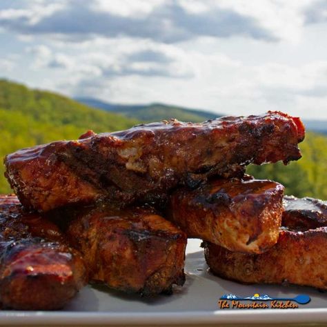 Grilled Country-Style Pork Ribs | The Mountain Kitchen Grilling Country Style Pork Ribs, Country Spare Ribs Grilled, Country Ribs On The Grill, Country Style Pork Ribs On The Grill, Pork Spare Ribs Grilled, Grilled Country Style Pork Ribs, Grilled Ribs Charcoal, Grilled Ribs Recipe, Country Ribs Recipe