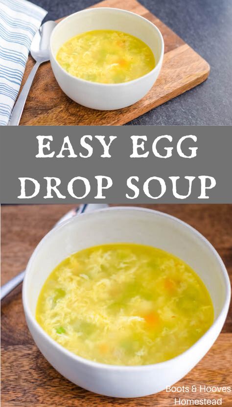 This easy egg drop soup recipe is a snap to make. It only takes a few simple ingredients and about 20 minutes for a super simple, yet incredibly delicious meal. Egg Drop Soup Recipe Authentic, Easy Egg Drop Soup Recipe, Egg Drop Soup Easy, Easy Egg Drop Soup, Homemade Egg Drop Soup, Sweet Potato Carrot Soup, Egg Drop Soup Recipe, Homestead Recipes, Homestead Blog